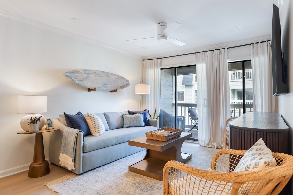 Living Room | 211C Oceanside Villas | Isle of Palms SC | IOP Escapes
