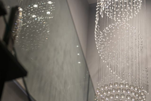 Stunning crystal chandelier.  High end lighting throughout the penthouse. 