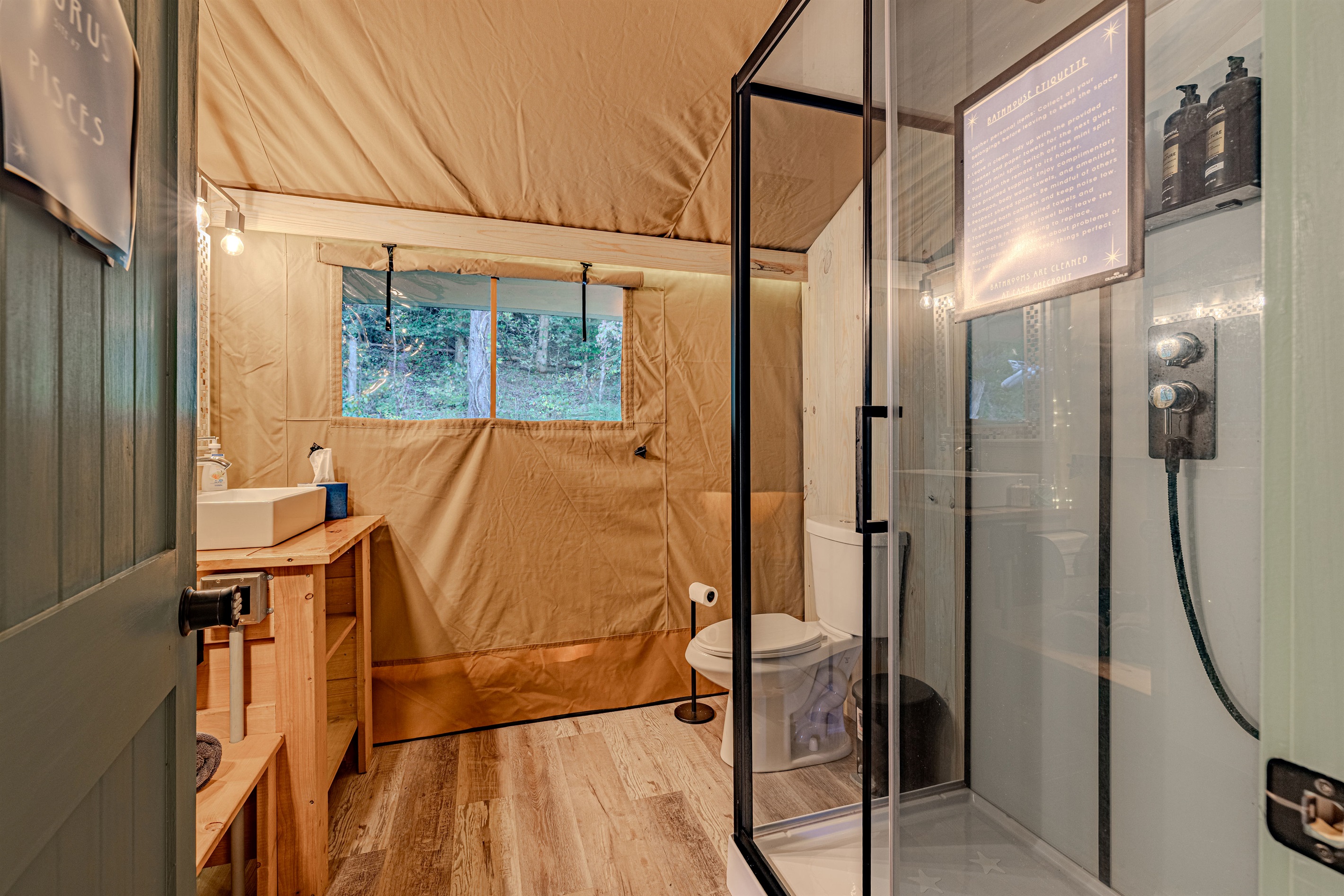 This bath cabinet is exclusively reserved for guests of Capricorn.