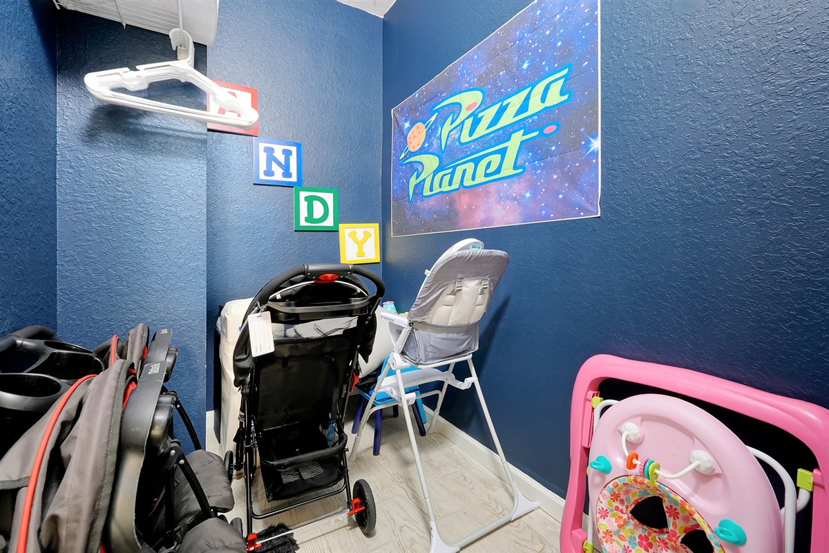 2 strollers, walker ,blankets and high chair