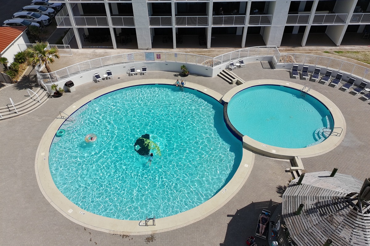 Outdoor pool from above the Gazebo (this pool was recently fully renovated)