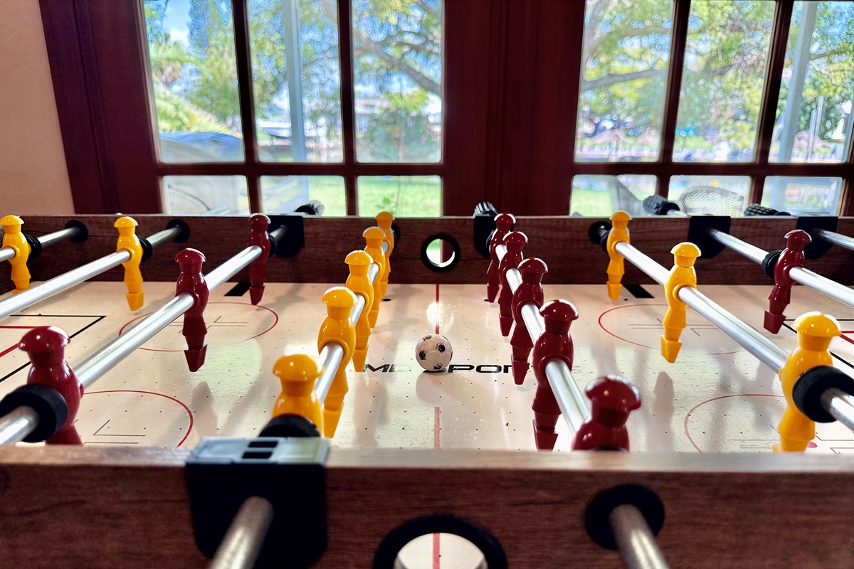 Keep everyone entertained with this in-home foosball table, ideal for bonding moments, laughter, and a bit of healthy competition.