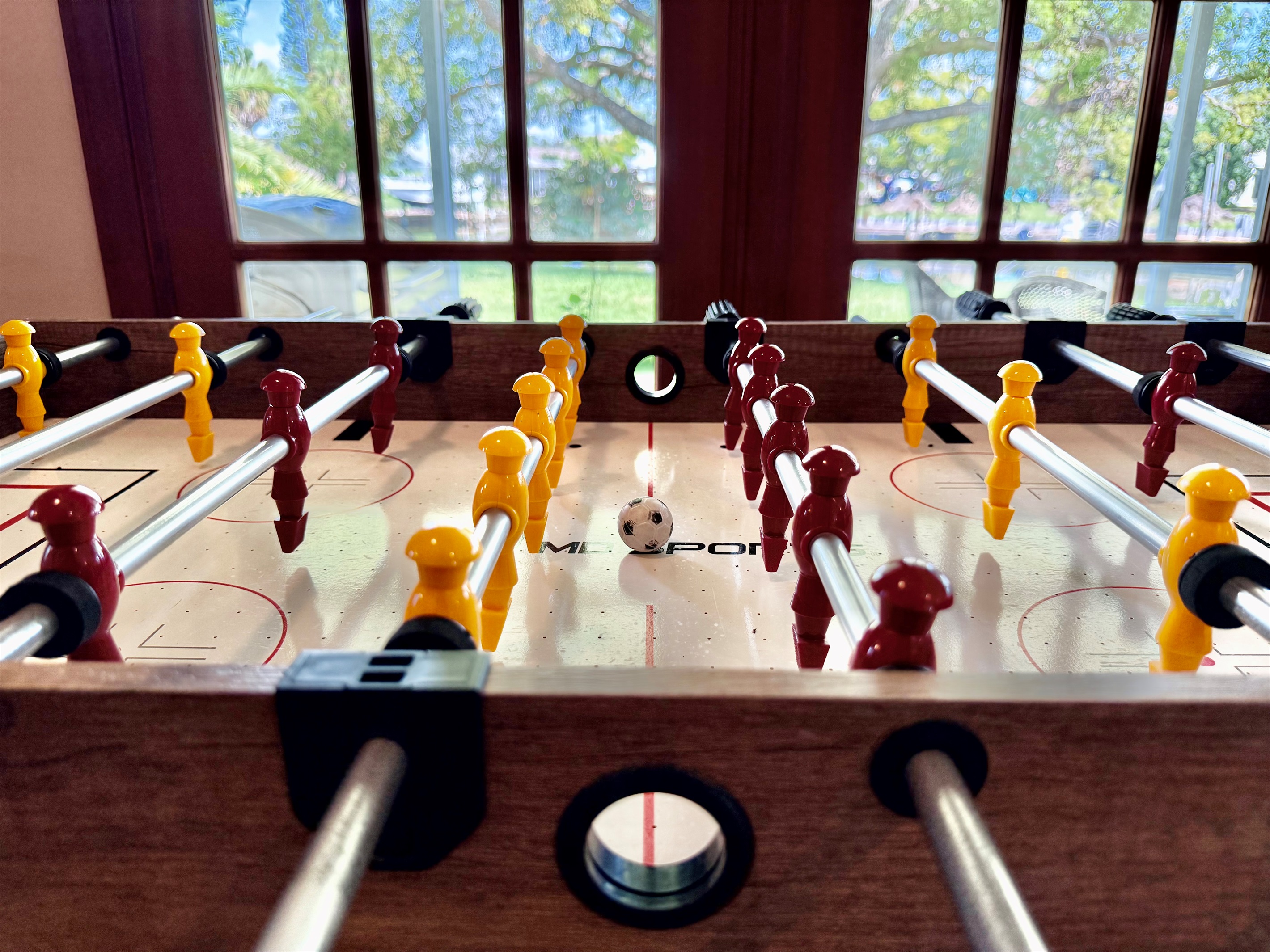 Keep everyone entertained with this in-home foosball table, ideal for bonding moments, laughter, and a bit of healthy competition.