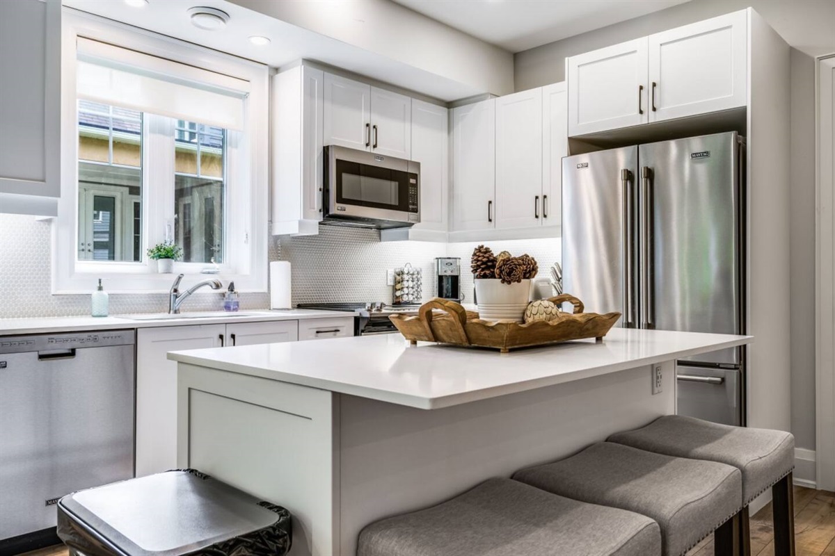 Modern appliances and thoughtful design make cooking together feel effortless.
