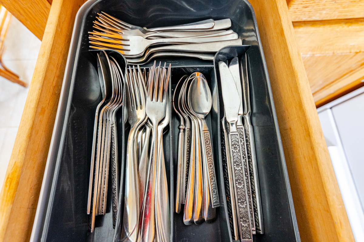 Silverware drawer in kitchen