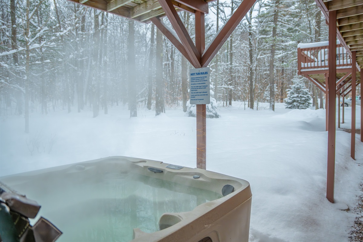 Enjoy the hot tub after a day out in the mountains!