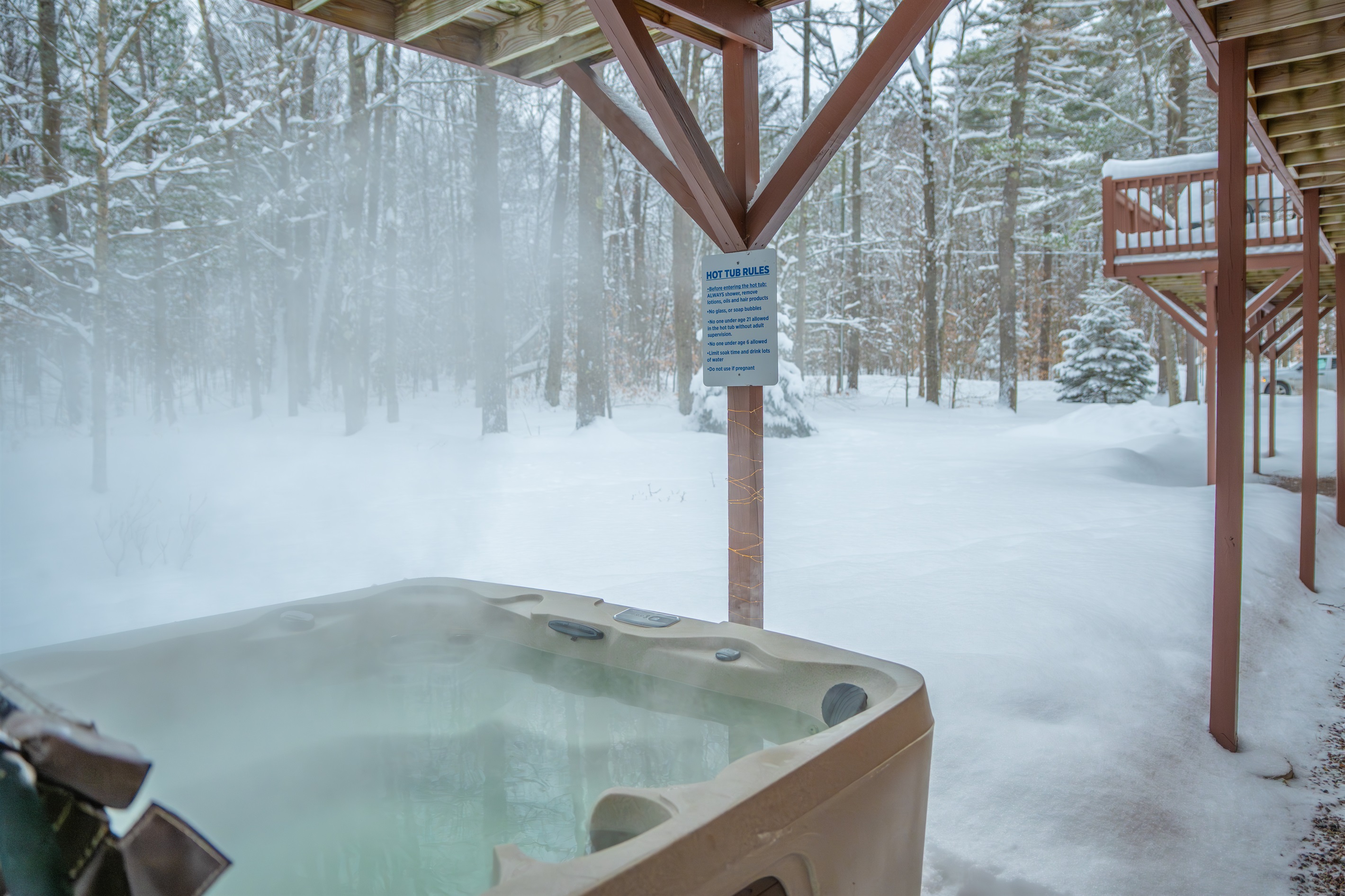 Enjoy the hot tub after a day out in the mountains!