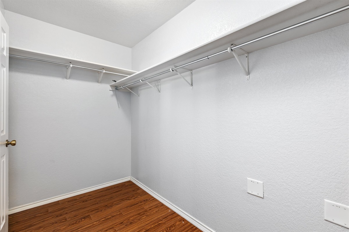 Dedicated storage area with plenty of room to unpack and settle in. Ideal for extended stays, military housing relocations, and families spending a full week exploring San Antonio and surrounding areas.