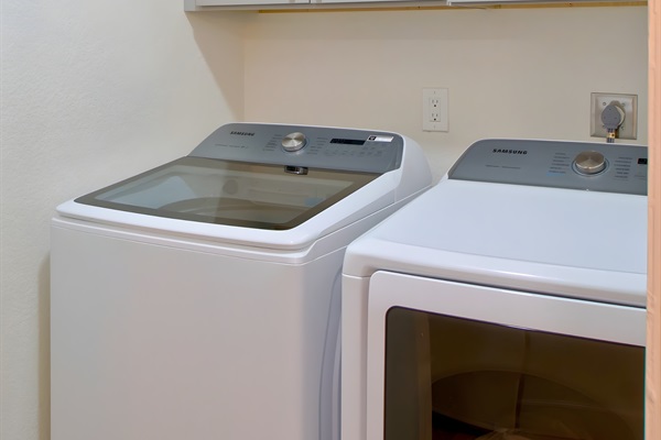 Washer and dryer provided for guests’ convenience