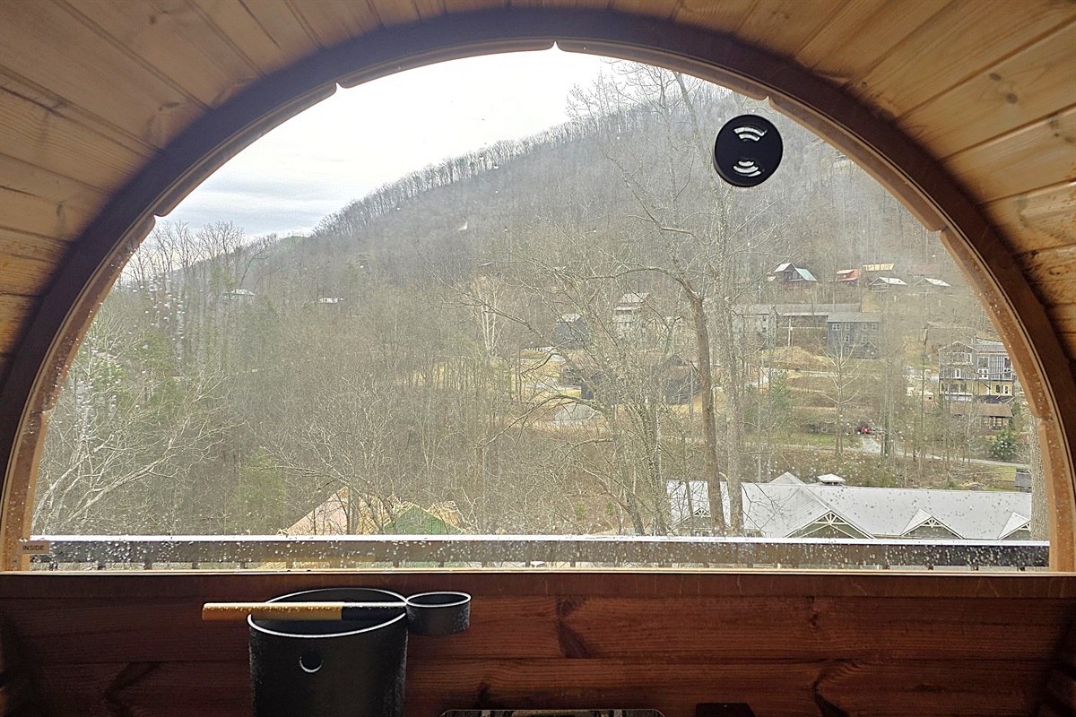 View from the barrel sauna