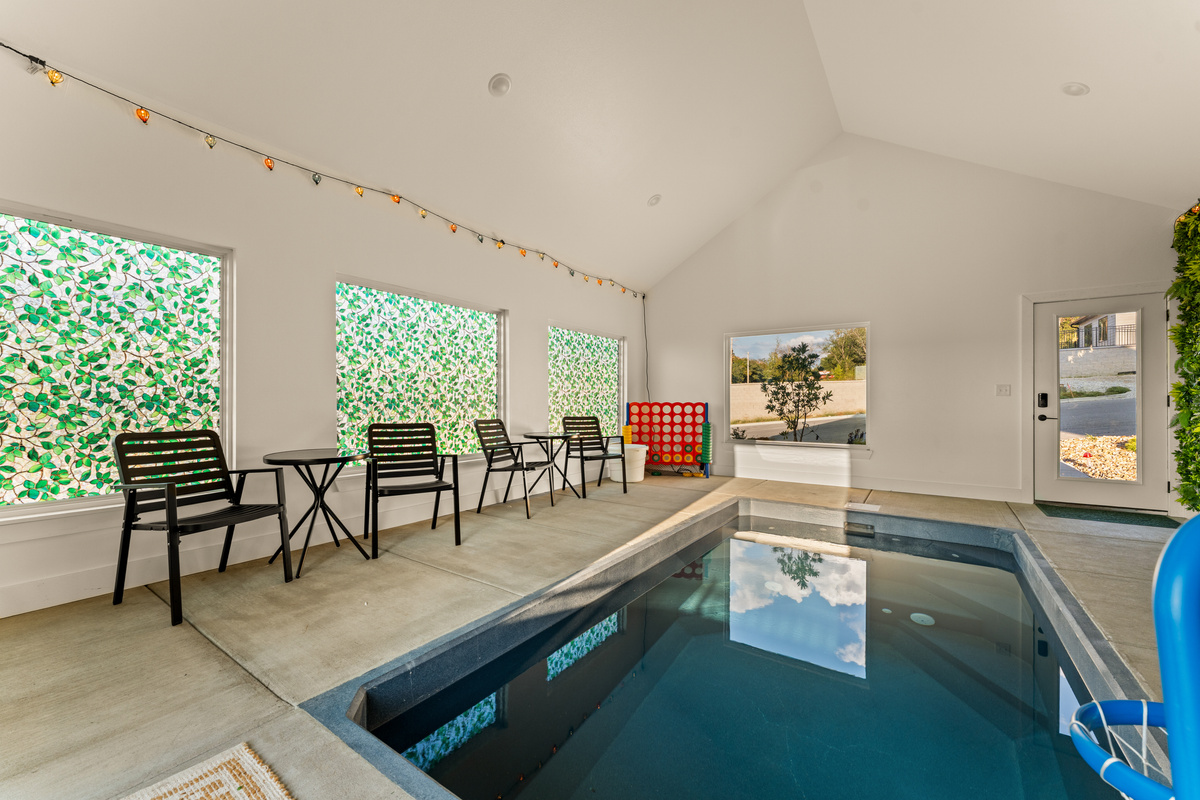 Your own private indoor pool means pool time is always on the itinerary- no matter what the weather is doing outside.
