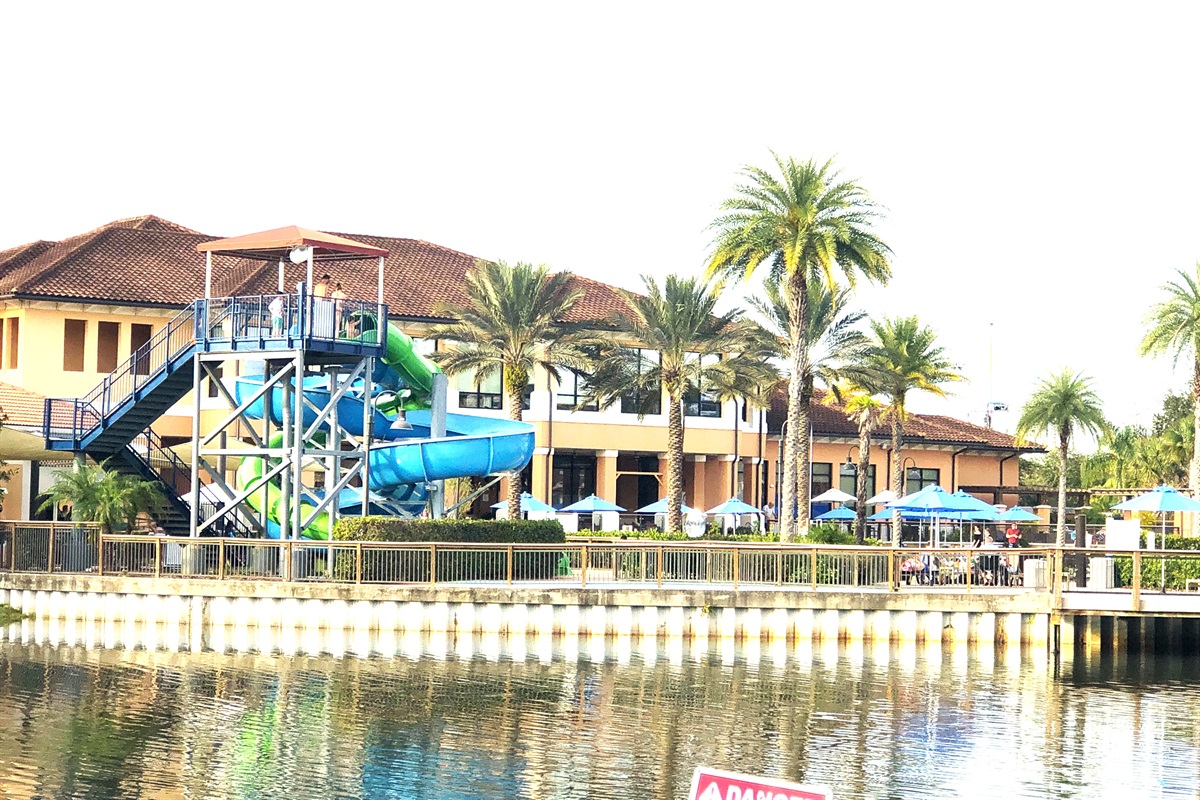 Waterslide view from the water