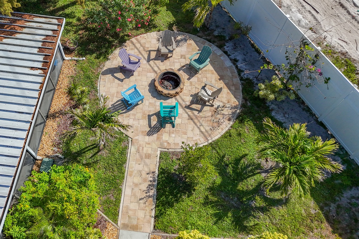 Our private backyard fire pit offers the perfect opportunity for families and friends to get together for a cozy evening.