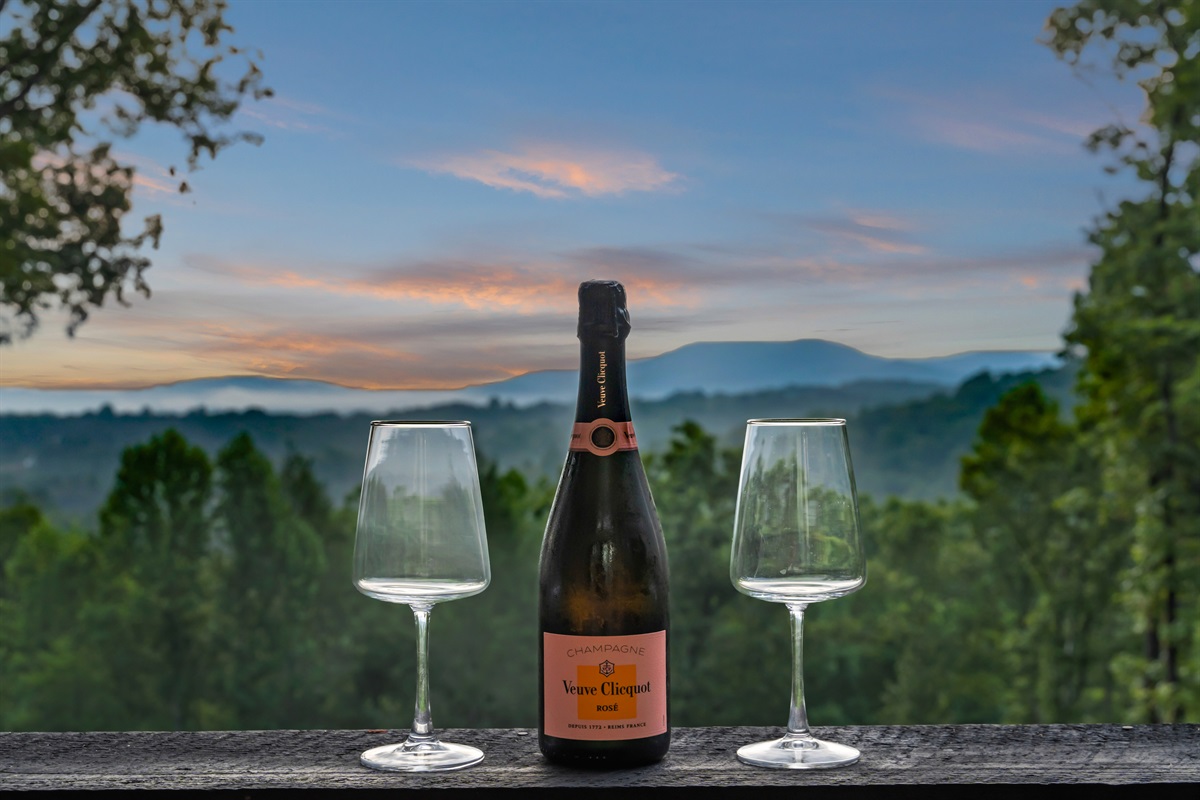 This is why they are called the Blue Ridge Mountains. Let's toast to that!