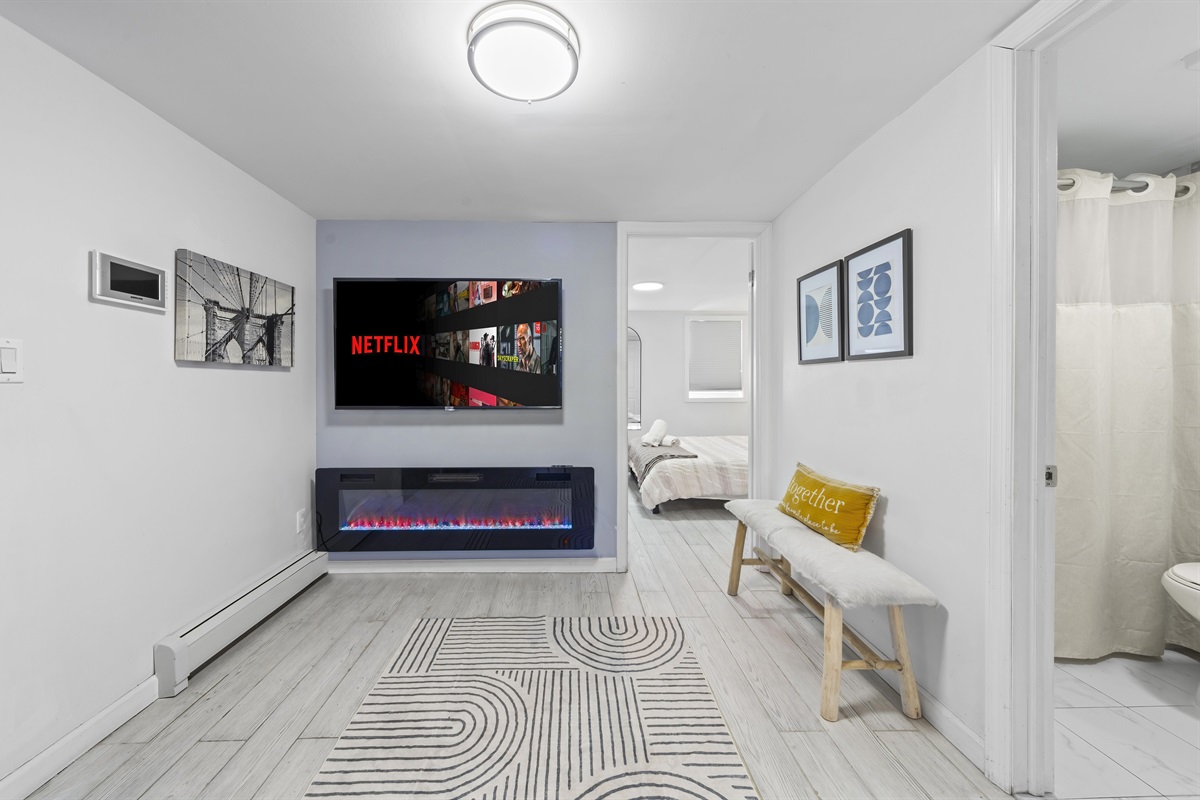 Turn on the fireplace, cue up Netflix, and relax into an easy evening that feels worlds away from the city buzz.