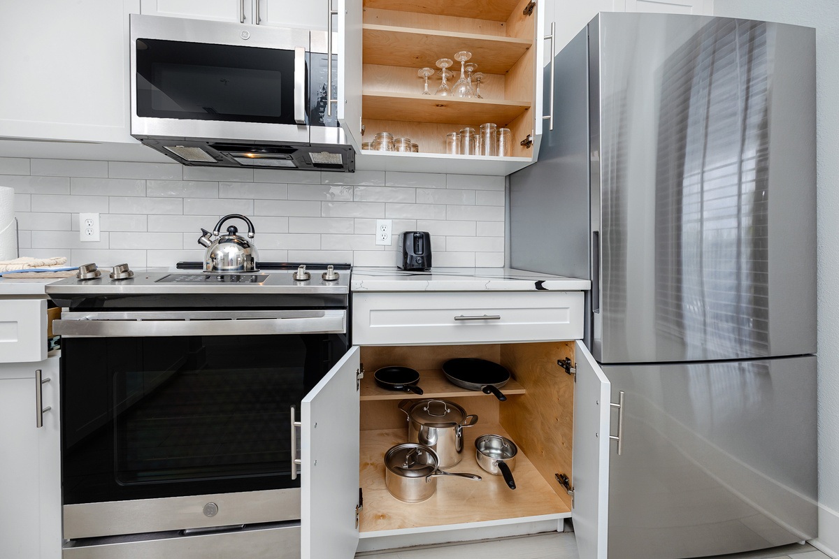F or added convenience the kitchen has been fully stocked