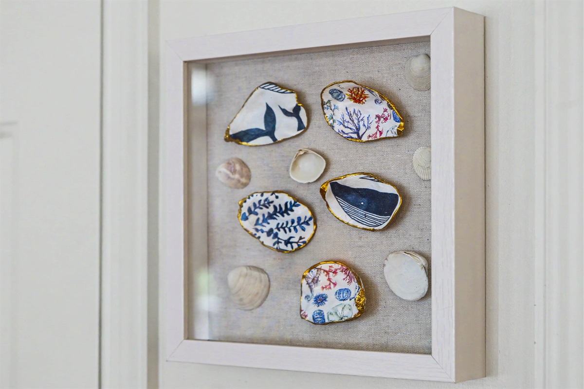 Coastal shell art from Cockle Cove Designs