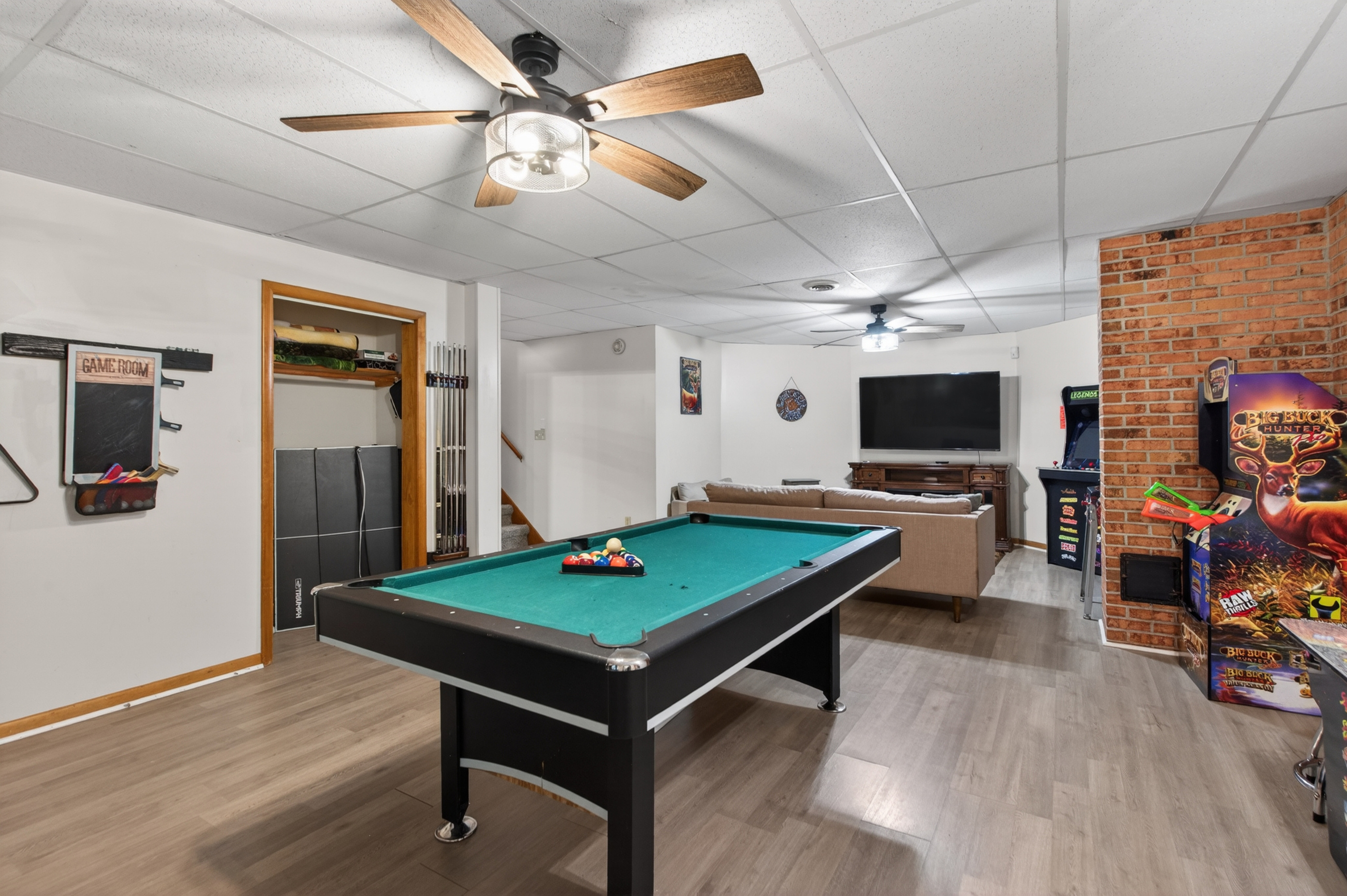 Game Room: Challenge friends to a pool match or enjoy classic arcade games! Fun awaits!