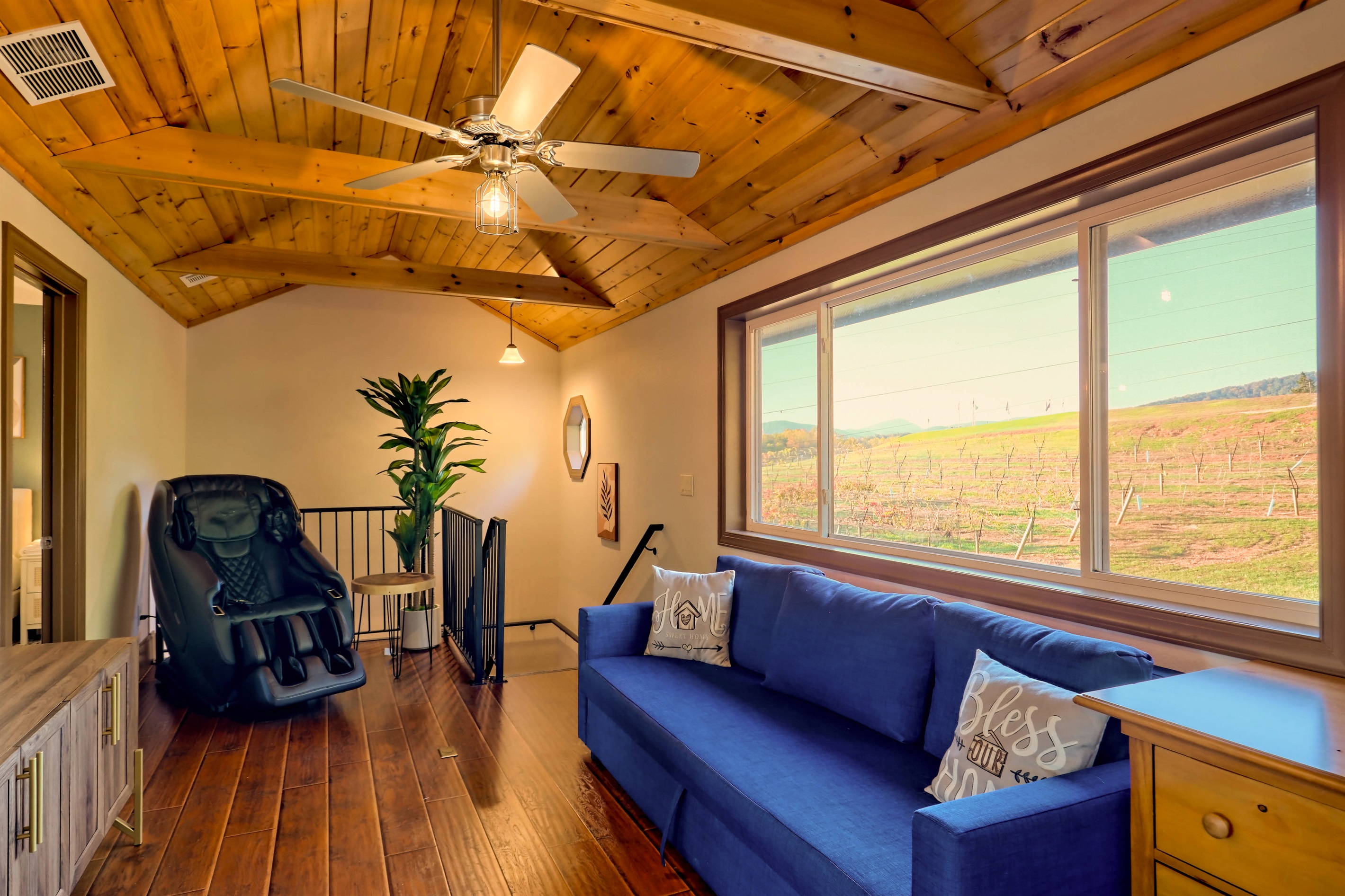 Relax and recharge in the massage chair after a long day.