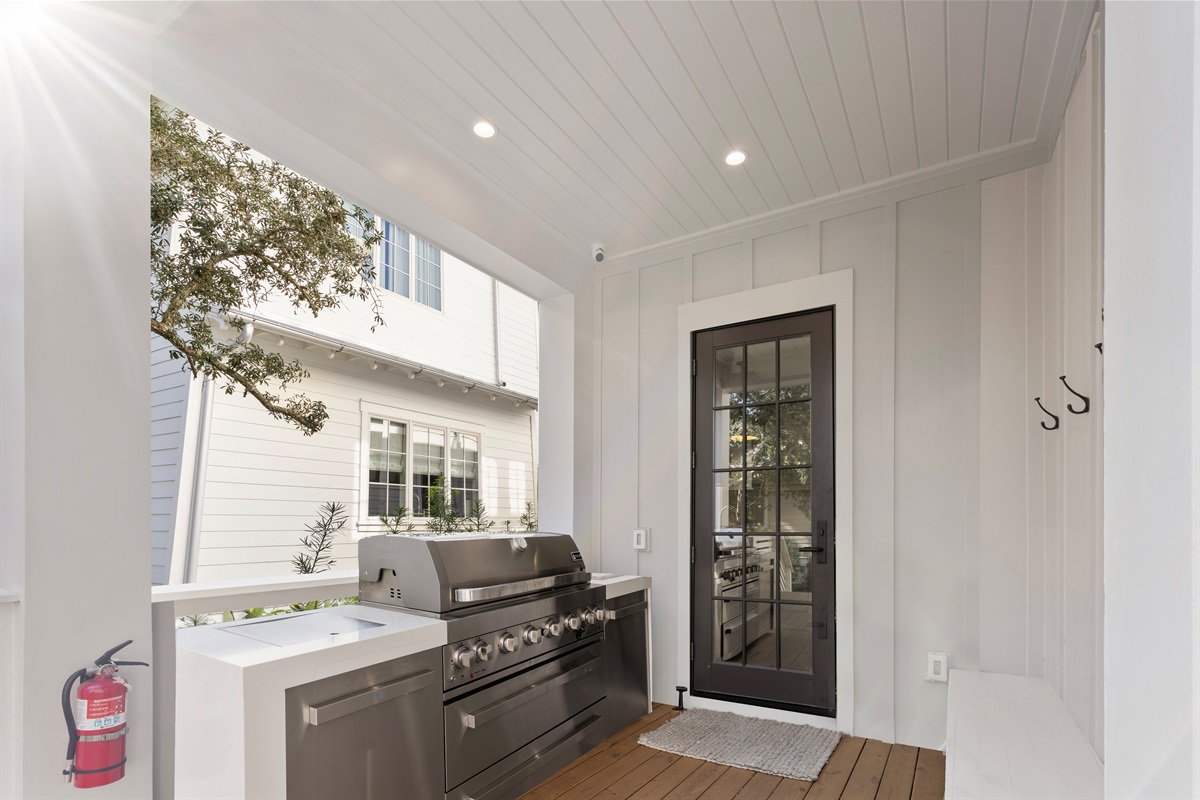 Outdoor Kitchen + Entry to Laundry Room/Mud Room