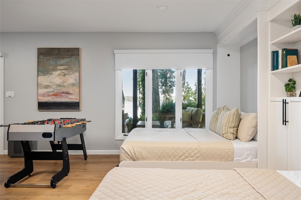 Lower level Bedroom with lake views