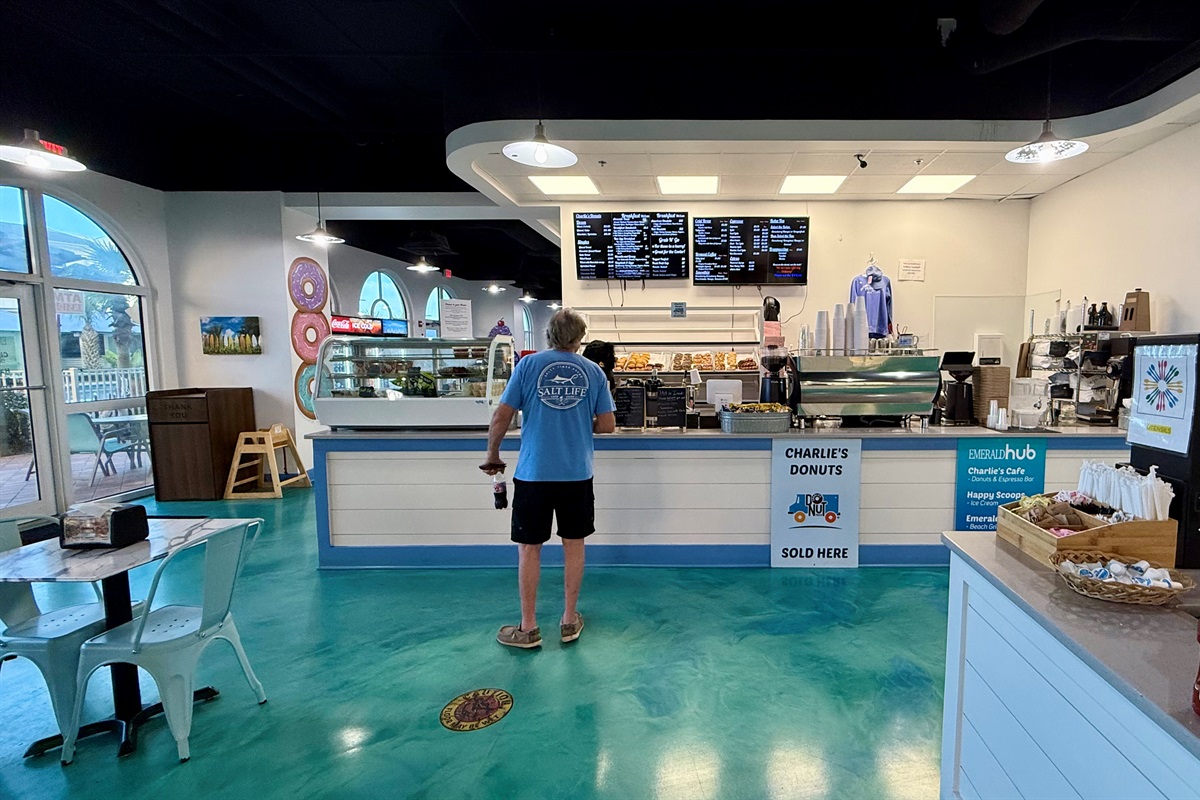 Donut shop, ice cream and gift shop just across the street