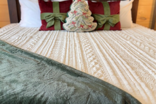 Each bedroom gets a touch of holiday cheer December through mid-January. 🎄