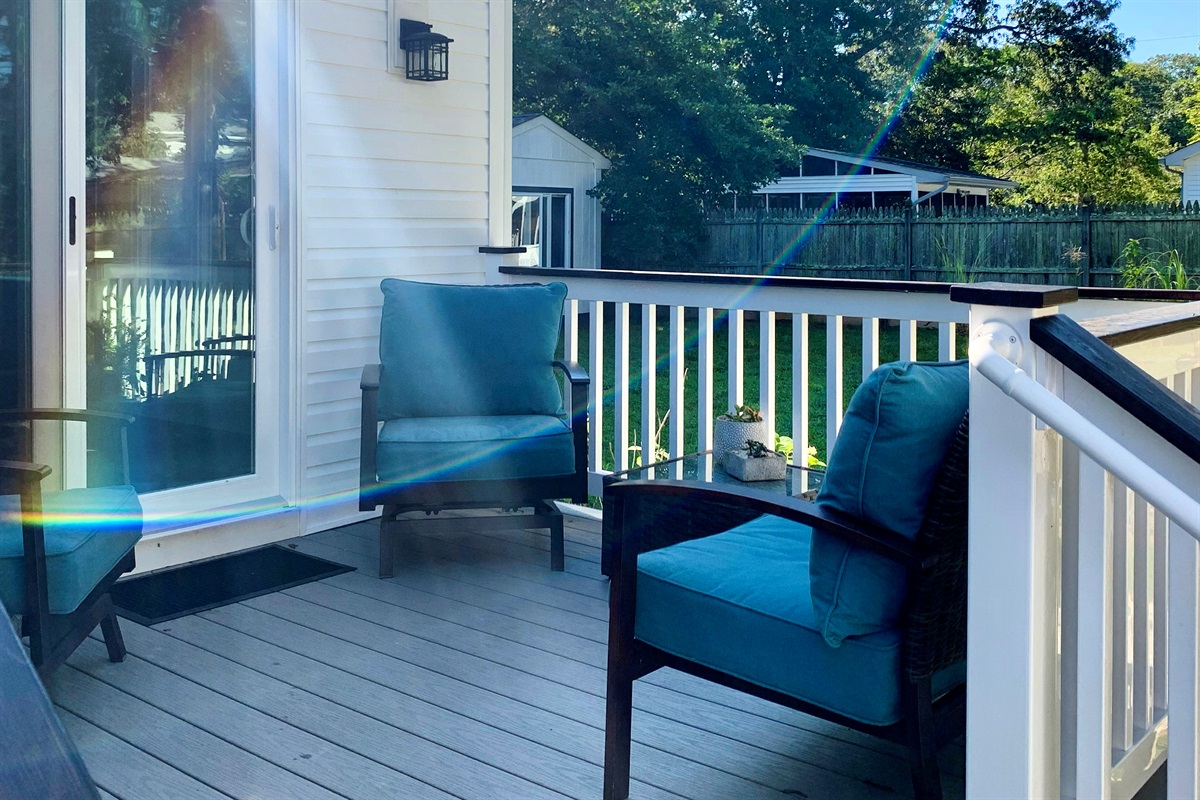Morning coffee on the back deck is a slice of heaven