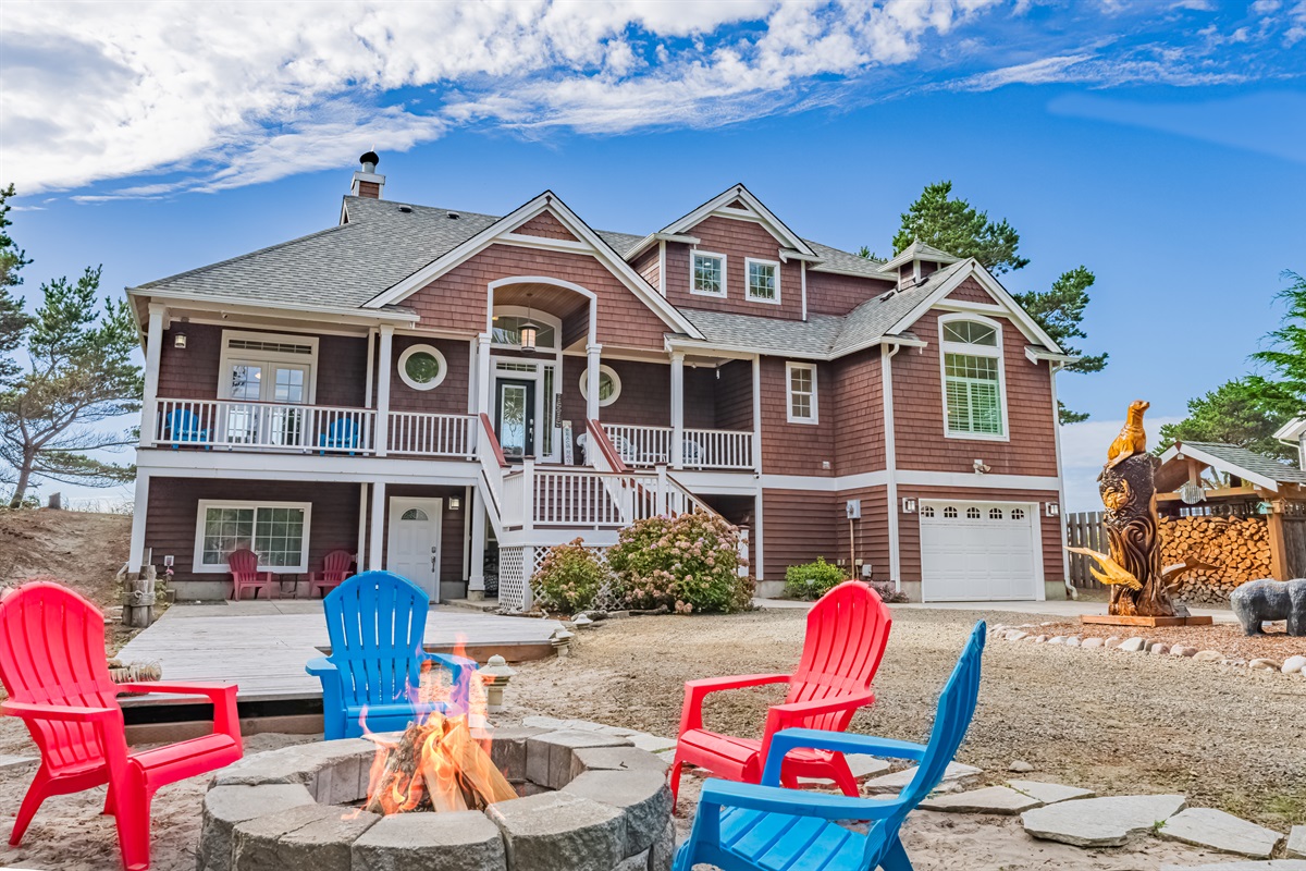 Outdoor fire pit and always stocked wood shed is perfect for evening fires and "together time".