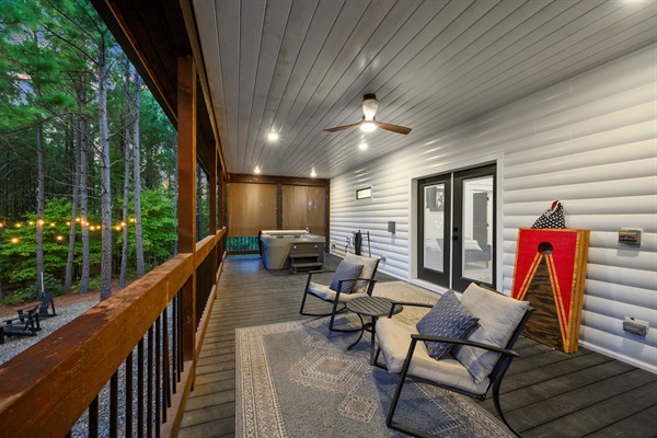 Your own private deck.  Those doors lead to your Master Bedroom.