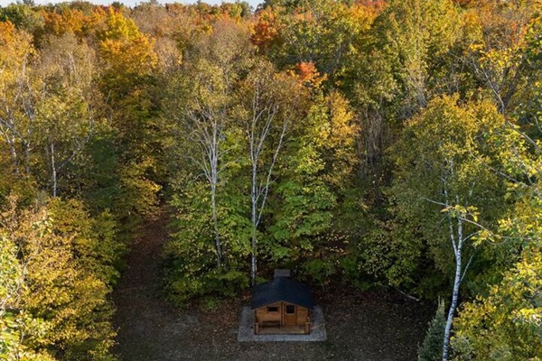 Sauna and upper campfire area