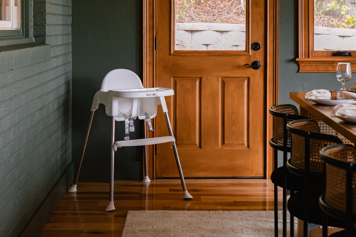 {Family Friendly} A high chair is provided so even the littlest guests can comfortably join everyone for meals around the table.
