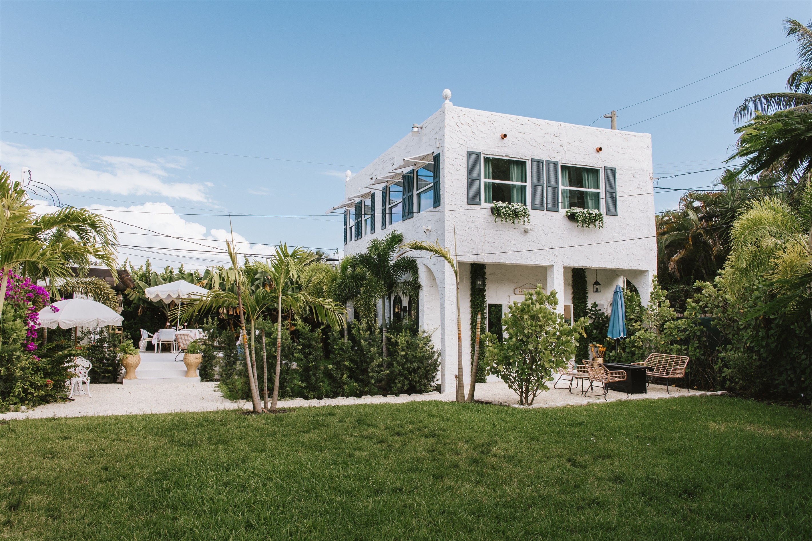 A view of the rear cottage from across the lawn, illustrating how spacious and peaceful our grounds are.