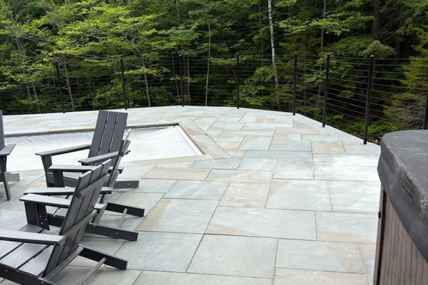 Large patio space around the pool