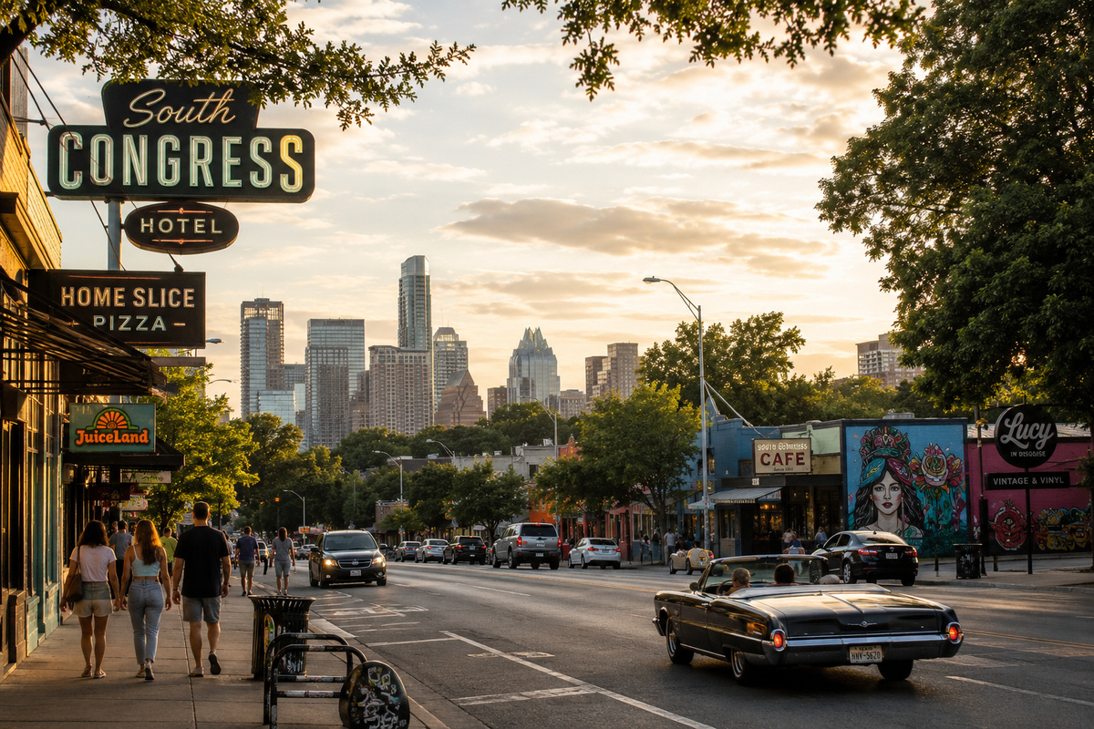 Enjoy vibrant streets filled with food, art, and iconic city skyline views!