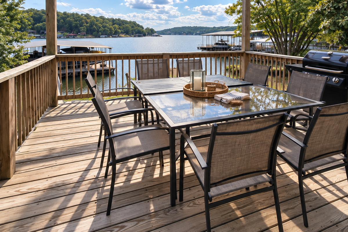 Spacious outdoor table for the whole group
