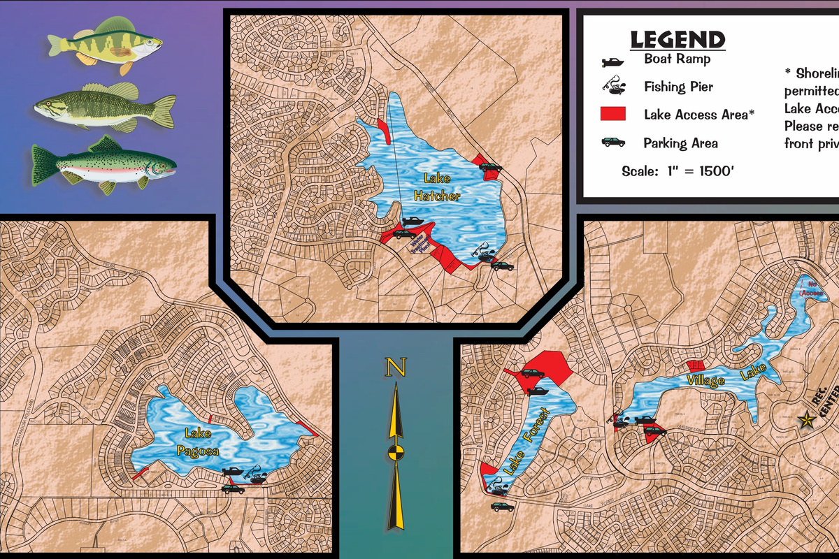 Local Lakes - obtain fishing permit at Rec Center