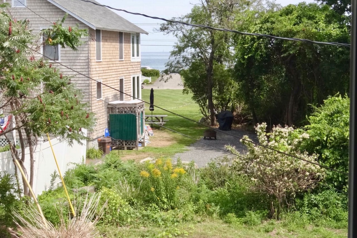 Distant water views from the second story deck!