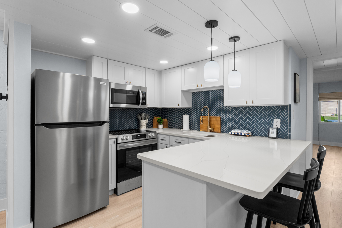 Kitchen and Bar Area