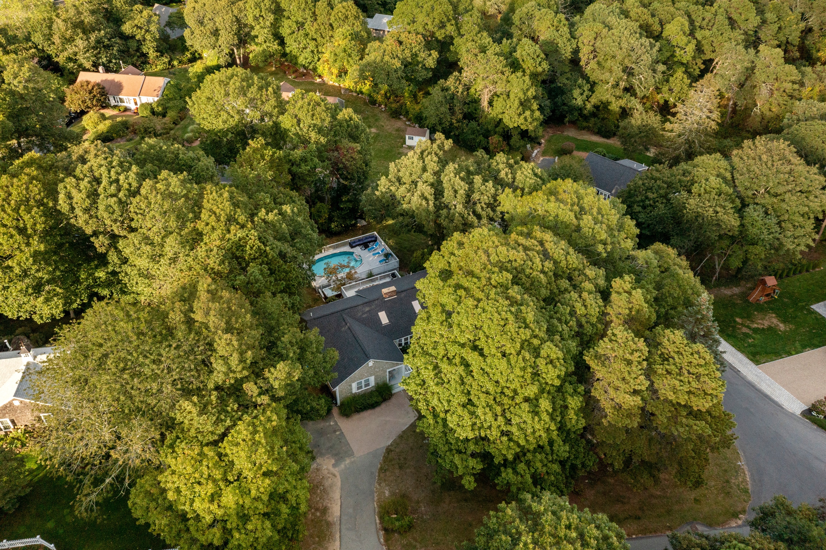 Bird’s-eye view of the house