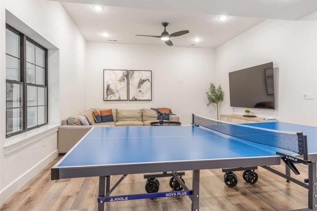 challenge the family to a ping pong tournament