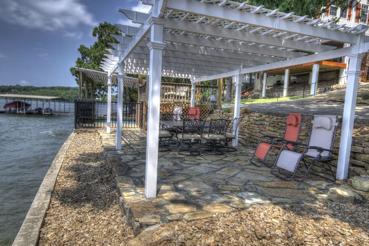 How can it get better than this! Lake side Patio to relax on!