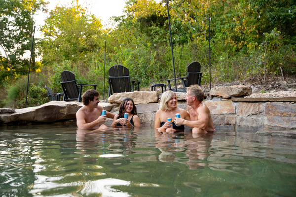 In warmer weather, cool off together in the spring-fed natural grotto, (conditions can vary naturally with rainfall and the seasons)