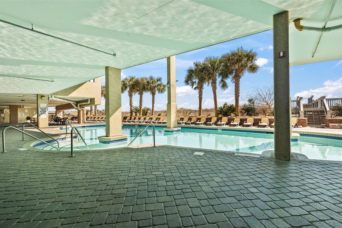 Take in the oceanfront pool with hot tub and lazy river