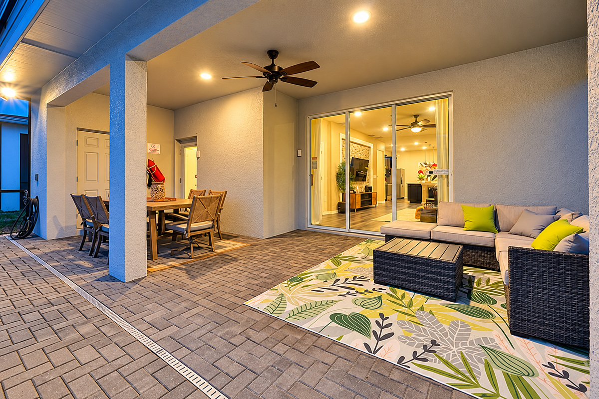 Our outdoor patio is great for family gatherings in the early evenings with cooler weather.