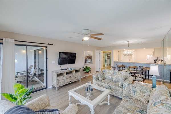 Living area with smart TV