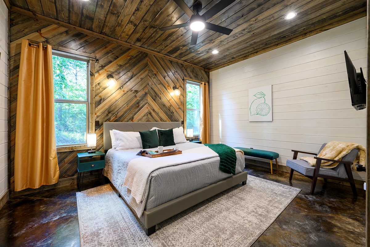 Peaceful bedroom retreat with nature views