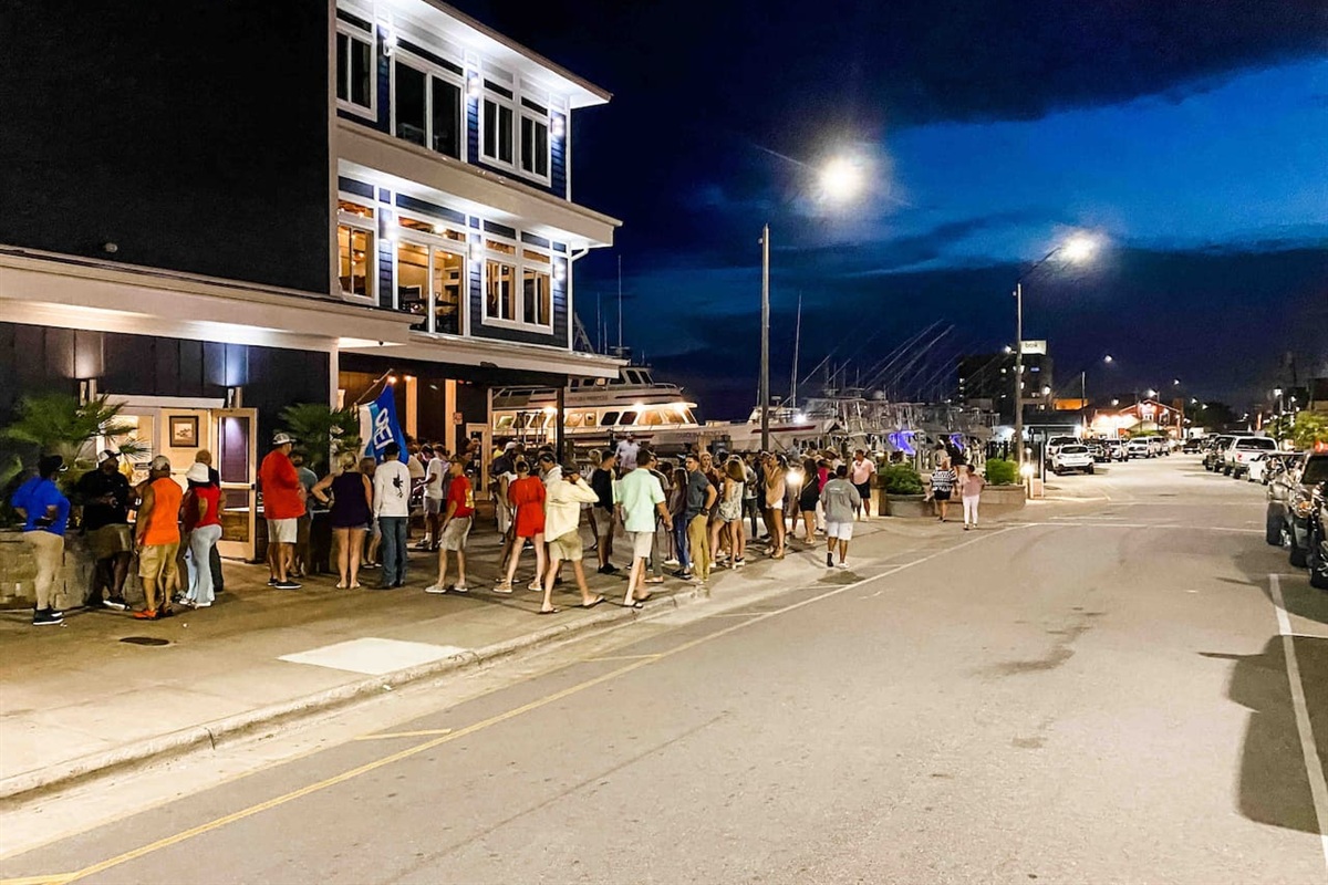 Ride one of the bikes provided down  to the waterfront nightlife!