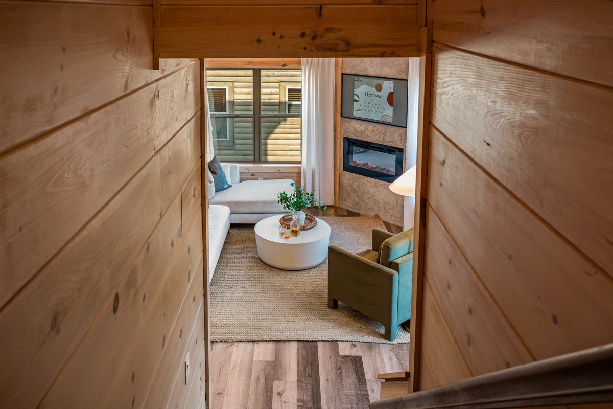 Leading to the living room