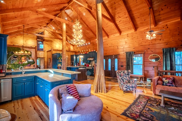 Bar and sitting nook in our open-concept great room